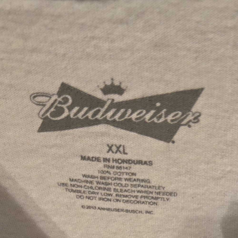 Vintage Budweiser White Graphic T-Shirt for Men - Picture 3 of 4